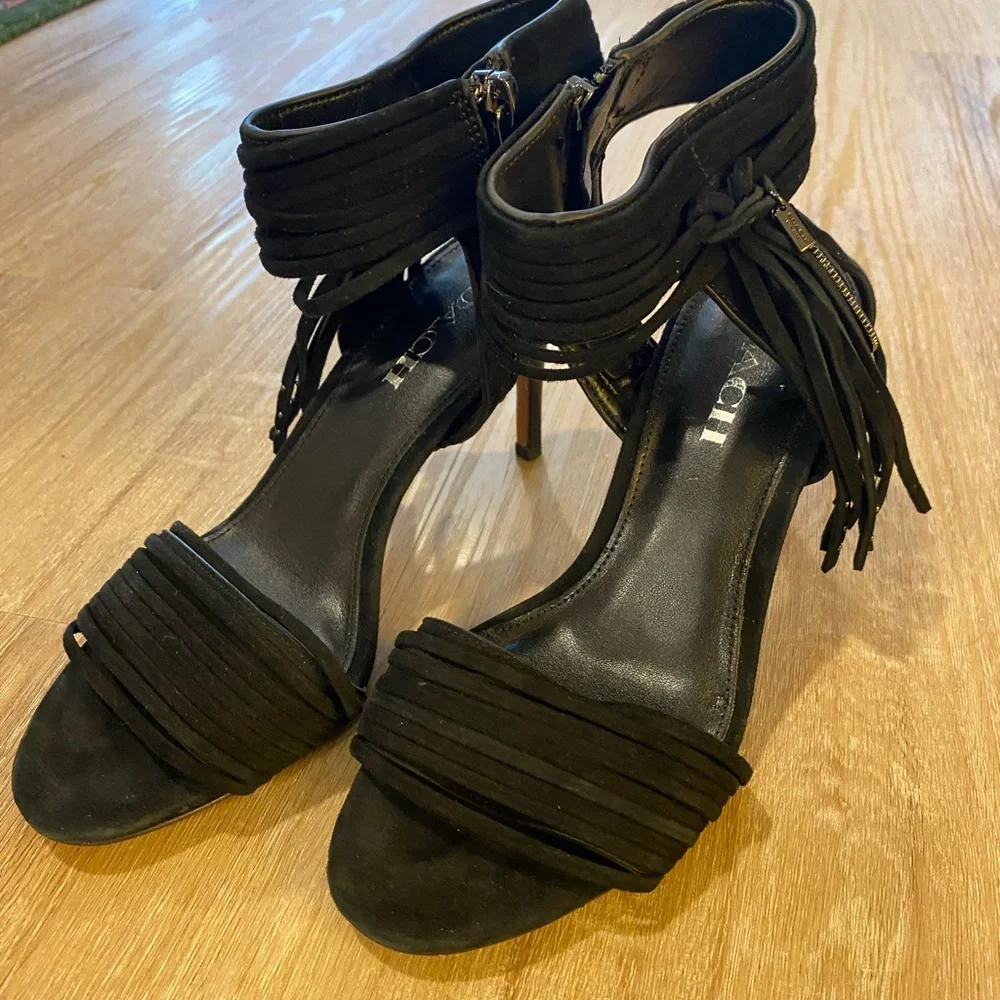 Coach Harvey Lux Suede Black Dress Heels - Picture 6 of 6